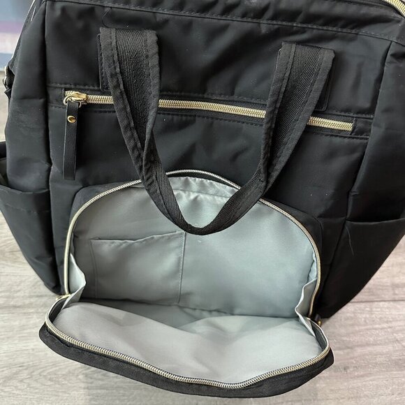 Skip Hop  Black Gold Diaper Bag  Mainframe Large Capacity Backpack - Picture 6 of 11